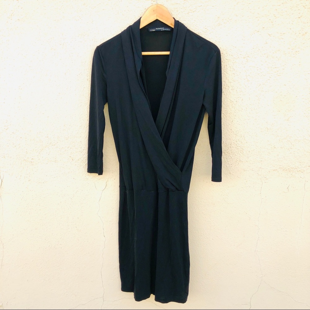 ALLSAINTS Black Stretch Body Con Dress